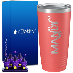 Personalized Curly Spooky Halloween Font on 20oz Tumbler