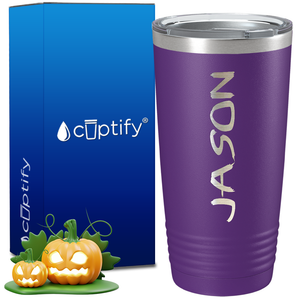 Personalized Scary Halloween Font on 20oz Tumbler