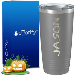Personalized Scary Halloween Font on 20oz Tumbler