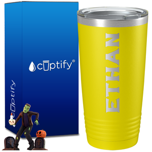 Personalized Grim Halloween Font on 20oz Tumbler