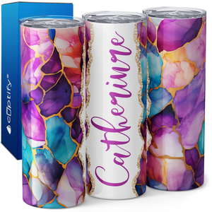 Personalized Kaleidoscope Quartz 20oz Skinny Tumbler
