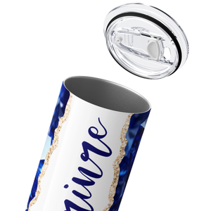 Personalized Sapphire Crystals and Elegance 20oz Skinny Tumbler