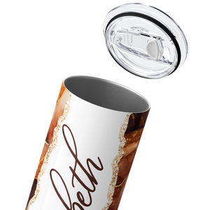 Personalized Golden Geode Splendor 20oz Skinny Tumbler