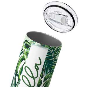 Personalized Tropical Leaves 20oz Skinny Tumbler