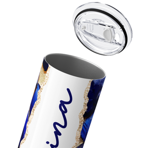 Personalized Sapphire Depths Royal Blue Crystals 20oz Skinny Tumbler