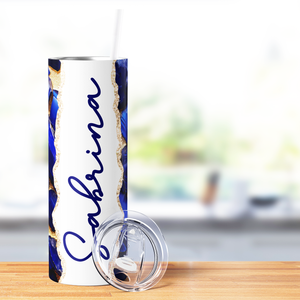 Personalized Sapphire Depths Royal Blue Crystals 20oz Skinny Tumbler