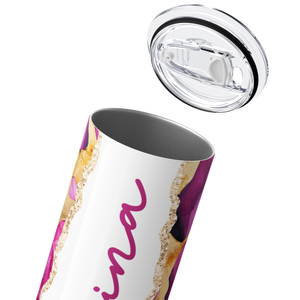 Personalized Golden Veins in Amethyst Dreams 20oz Skinny Tumbler
