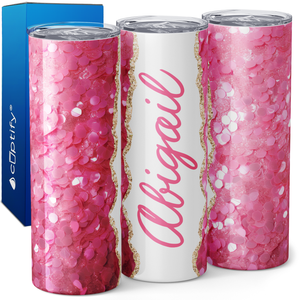 Personalized Rose Quartz Cascade 20oz Skinny Tumbler