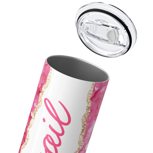 Personalized Rose Quartz Cascade 20oz Skinny Tumbler