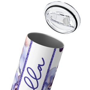 Personalized Orchids and Lavender Lace 20oz Skinny Tumbler