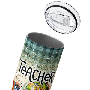 Retro Teacher Life 20oz Skinny Tumbler