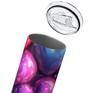 Inflated Colorful Valentine Hearts 20oz Skinny Tumbler