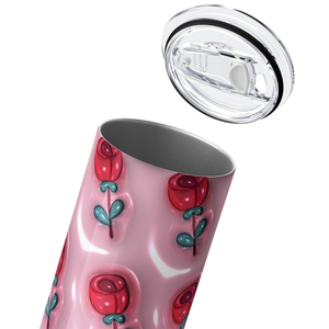 Inflated Valentine Red Roses 20oz Skinny Tumbler