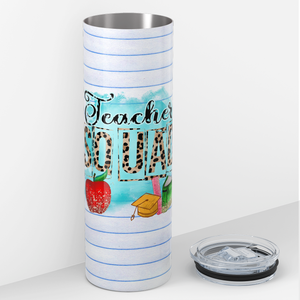 Teacher Squad on Ruled Paper 20oz Skinny Tumbler