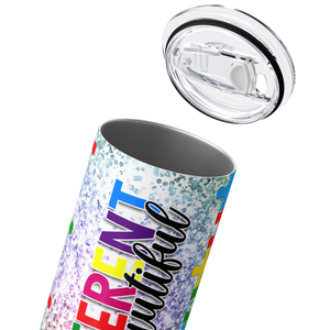 Autism Heart Different is Beautiful 20oz Skinny Tumbler