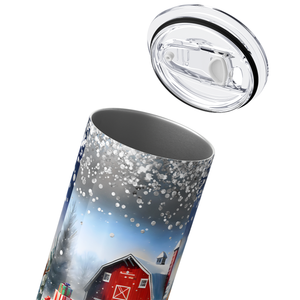 Santa Snowmen Deer and Red Truck 20oz Skinny Tumbler