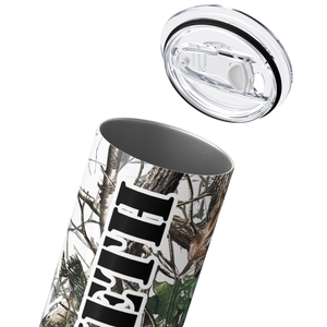 Personalized White Winter Camo Tree Pattern 20oz Skinny Tumbler