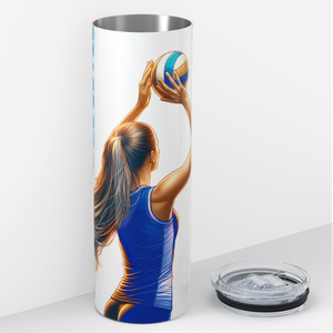Personalized Girl Volleyball Player 20oz Skinny Tumbler
