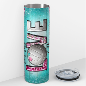For the Love of the Game Volleyball 20oz Skinny Tumbler