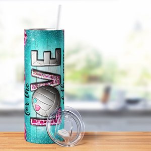 For the Love of the Game Volleyball 20oz Skinny Tumbler