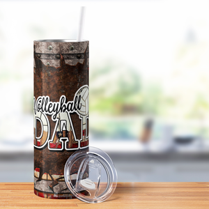 Volleyball Dad Breakthru American Flag 20oz Skinny Tumbler
