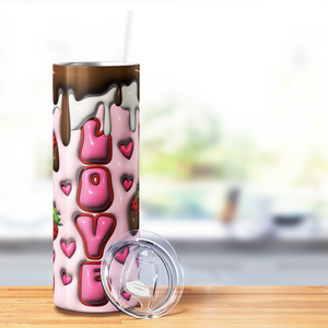 Love Chocolate Strawberries 20oz Skinny Tumbler