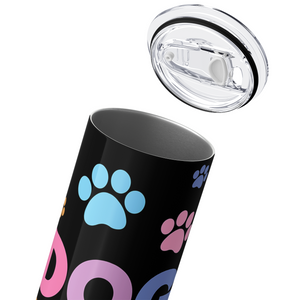 Dog Mom on Black 20oz Skinny Tumbler