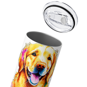 Golden Retriever Spring Flowers 20oz Skinny Tumbler