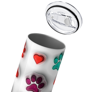 Paw Prints Inflated 20oz Skinny Tumbler