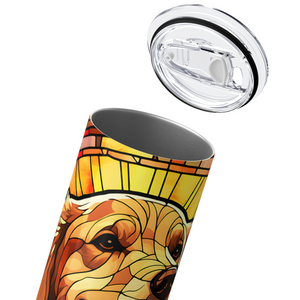 Stained Glass Golden Retreiver 20oz Skinny Tumbler
