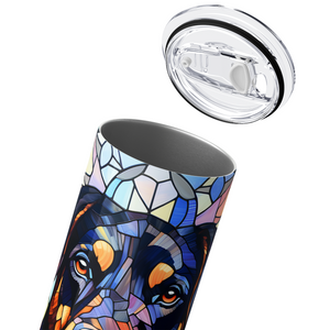Stained Glass Rottweiler 20oz Skinny Tumbler