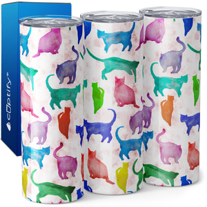 Colorful Cats 20oz Skinny Tumbler