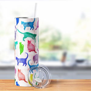 Colorful Cats 20oz Skinny Tumbler