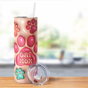 Cat Mom Inflated Balloon 20oz Skinny Tumbler