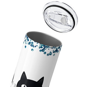 Black Cats with Glitter 20oz Skinny Tumbler