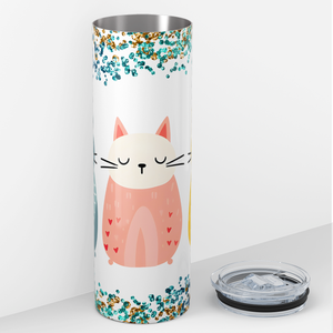 Cats with Glitter 20oz Skinny Tumbler