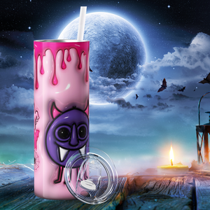 One Spooky Teacher with Monster Inflated Balloon 20oz Skinny Tumbler