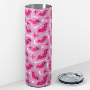 Bats Pink on Pink Inflated Balloon 20oz Skinny Tumbler