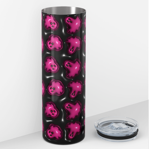 Ghosts Pink on Black Inflated Balloon 20oz Skinny Tumbler