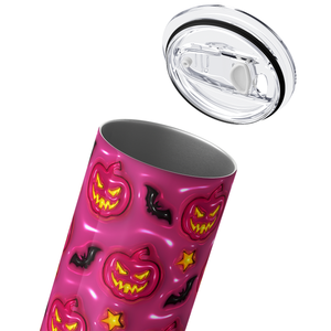 Jack-o-Lantern Pink on Pink Inflated Balloon 20oz Skinny Tumbler