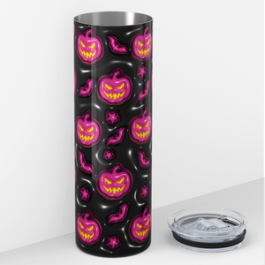 Jack-o-Lantern Pink on Black Inflated Balloon 20oz Skinny Tumbler