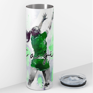 Girl Who Loves Volleyball Green 20oz Skinny Tumbler