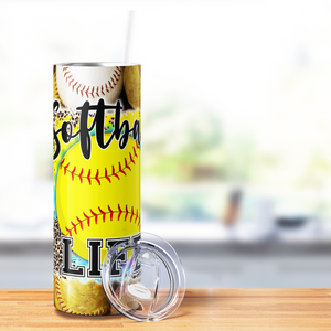 Softball Life Pitches be Crazy 20oz Skinny Tumbler