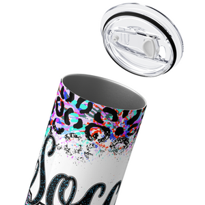 Soccer Mom Teal Purple Tiedye Print 20oz Skinny Tumbler