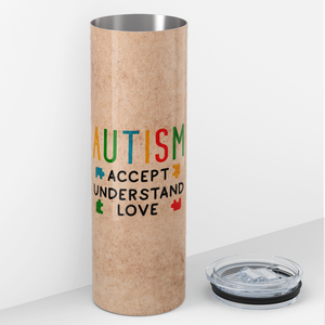 Autism Accept Understand Love 20oz Skinny Tumbler