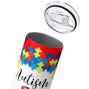 Autism Awareness Puzzle Circle 20oz Skinny Tumbler