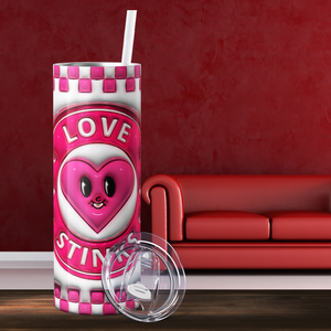 Love Stinks Valentine Hearts 20oz Skinny Tumbler
