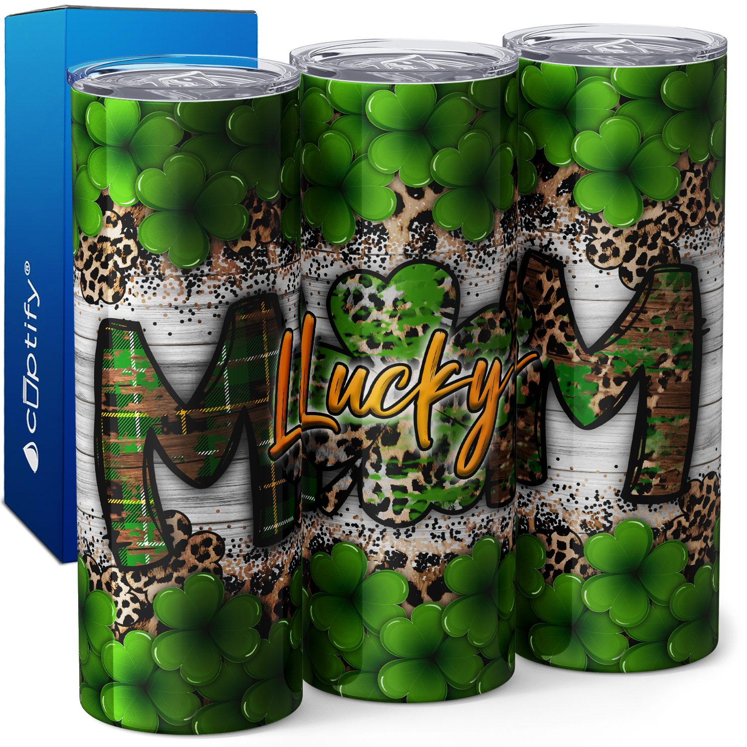 Lucky Mom with Cloves St. Patrick's 20oz Skinny Tumbler