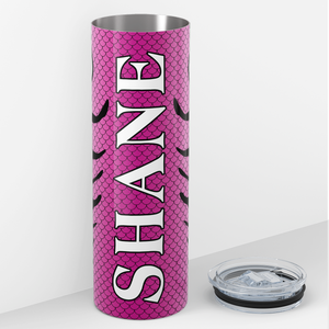 Personalized Pink Purple Fishing Lure 20oz Skinny Tumbler