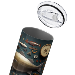 Personalized Born to Fish Forced to Work 20oz Skinny Tumbler